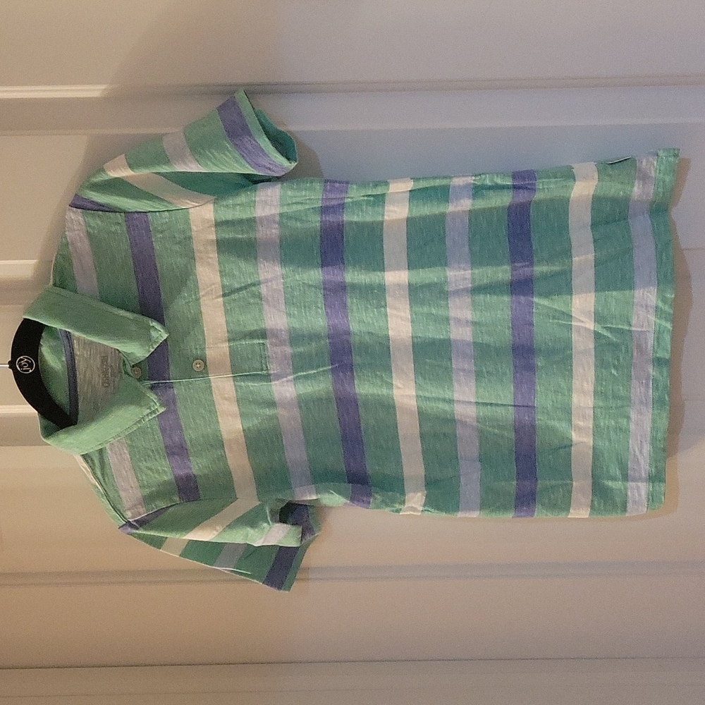 Osh kosh green striped polo 14